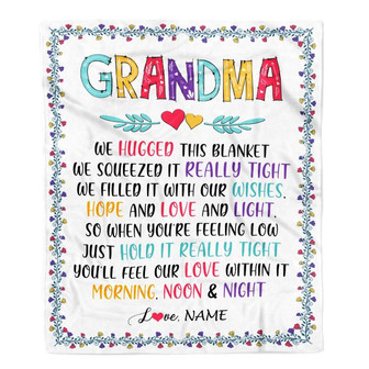 Personalized Grandma Blanket From Grandkids We Hugged This Blanket Grandma Birthday Mothers Day Christmas Customized Fleece Blanket - Thegiftio UK