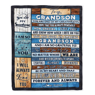 Personalized To My Grandson Blanket From Grandma Grandpa My Greatest Joys Grandson Birthday Graduation Christmas Customized Bed Fleece Throw Blanket - Thegiftio UK