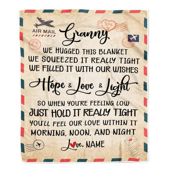 Personalized Granny Blanket From Grandkids We Hugged This Blanket Mail Letter Granny Birthday Mothers Day Christmas Customized Fleece Blanket - Thegiftio UK