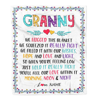 Personalized Granny Blanket From Grandkids We Hugged This Blanket Granny Birthday Mothers Day Christmas Customized Fleece Blanket - Thegiftio UK