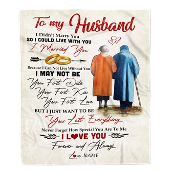 Personalized To My Husband Blanket from Wife I Married You Husband Birthday Anniversary Valentines Day Christmas Customized Bed Fleece Throw Blanket - Thegiftio UK