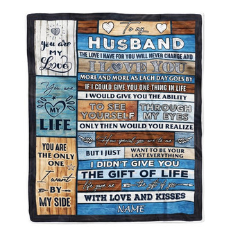 Personalized To My Husband Blanket From Wife Wood I Love You More And More Husband Anniversary Valentines Day For Him Wedding Christmas Fleece Throw Blanket - Thegiftio UK