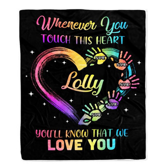 Personalized Lolly Blanket From Grandkids Granddaughter Grandson We Love You Grandparent Lolly Birthday Mothers Day Christmas Customized Fleece Throw Blanket - Thegiftio UK