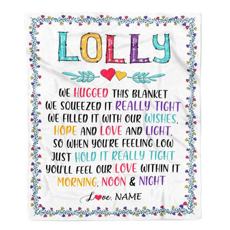 Personalized Lolly Blanket From Grandkids We Hugged This Blanket Lolly Birthday Mothers Day Christmas Customized Fleece Blanket - Thegiftio UK