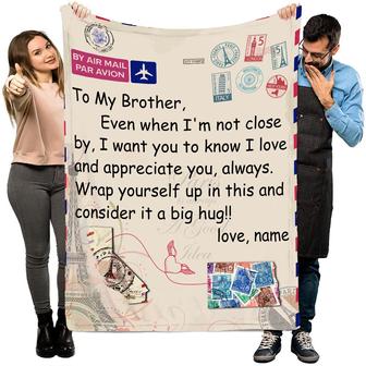 Personalized Long Distance Blanket for Brother, Gift From Sister For Birthday Fathers Day - Thegiftio UK