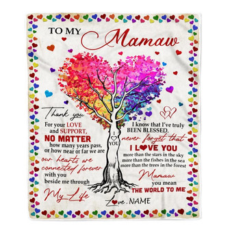 Personalized To My Mamaw Blanket From Grandkids Never Forget That I Love You You Mean The World to Me Mamaw Birthday Mothers Day Christmas Fleece Blanket - Thegiftio UK
