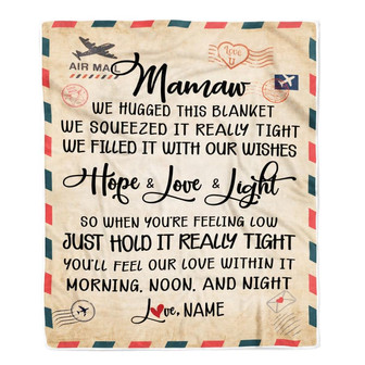 Personalized Mamaw Blanket From Grandkids We Hugged This Blanket Mail Letter Mamaw Birthday Mothers Day Christmas Customized Fleece Blanket - Thegiftio UK