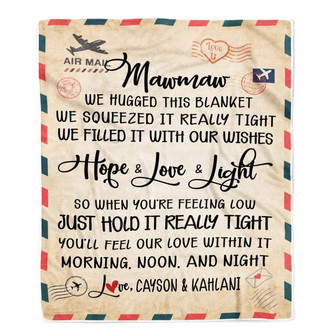 Personalized Mawmaw Blanket From Grandkids We Hugged This Blanket Mail Letter Mawmaw Birthday Mothers Day Christmas Customized Fleece Blanket - Thegiftio UK