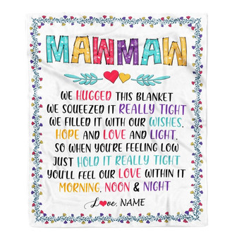 Personalized MawMaw Blanket From Grandkids We Hugged This Blanket MawMaw Birthday Mothers Day Christmas Customized Fleece Blanket - Thegiftio UK