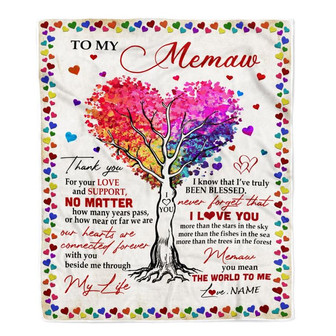 Personalized Memaw Blanket From Grandkids Never Forget That I Love You You Mean The World to Me Memaw Birthday Mothers Day Christmas Fleece Blanket - Thegiftio UK