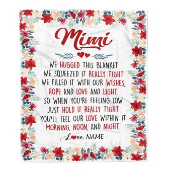 Personalized Mimi Blanket From Grandkids Grandson Granddaughter We Hugged This Blanket Mimi Birthday Mothers Day Christmas Customized Fleece Throw Blanket - Thegiftio UK