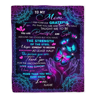 Personalized To My Mom Blanket From Daughter Son You Are Beautiful Butterfly Mom Birthday Mothers Day Christmas Customized Fleece Throw Blanket - Thegiftio UK