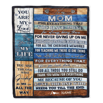 Personalized To My Mom Blanket From Daughter Son Child You Are My Life Travel For Mom Mother's Day Birthday Thanksgiving Christmas Customized Fleece Blanket - Thegiftio UK