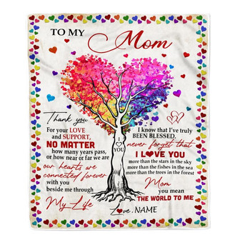 Personalized To My Mom Blanket From Daughter Son Never Forget That I Love You You Mean The World to Me Mom Birthday Mothers Day Christmas Fleece Blanket - Thegiftio UK