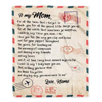 Personalized To My Mom Blanket From Daughter Son Love Letter Mail to Mom Birthday Mothers Day Christmas Customized Fleece Blanket - Thegiftio UK