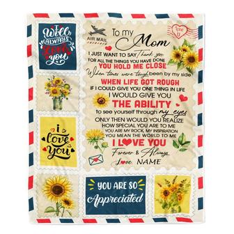 Personalized To My Mom Blanket From Daughter Son Mail Letter I Just Want To Say Thank You Mom Birthday Mothers Day Christmas Customized Fleece Throw Blanket - Thegiftio UK