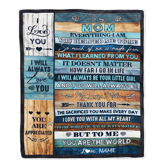 Personalized To My Mom Blanket From Daughter You Are The World Mother's Day Birthday Christmas Thanksgiving Customized Fleece Blanket - Thegiftio UK
