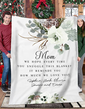 Personalized Mom Blanket, Gift for Mom, Floral Style Blanket for Mom, Mothers Day Blanket - Thegiftio UK
