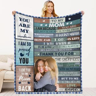 Personalized Mom Blanket with Names & Pictures Change, to My Mom Blanket from Daughter Son - Blanket for Mom from Child - Thegiftio UK