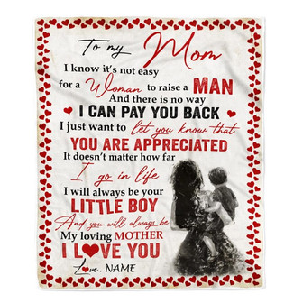 Personalized To My Mom Blanket from Son You Are Appeciated My Loving Mother Mom Mother's Day Birthday Christmas Customized Fleece Blanket - Thegiftio UK