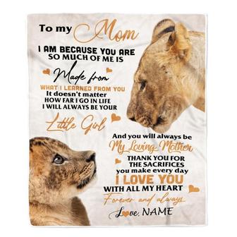 Personalized To My Mom From Daughter Lion I Love You With All My Heart Mom Birthday Mothers Day Christmas Customized Fleece Throw Blanket - Thegiftio UK