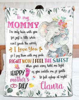 Personalized Name Blanket, To My Mom Blanket, Mother's Day Blanket, Gifts For Mother's Day, Blanket For Mom From Daughter, Elephant Blanket - Thegiftio UK