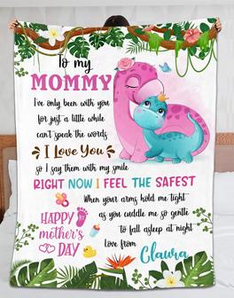 Personalized Name Blanket, To My Mom Blanket, Mother's Day Blanket, Blanket For Mom From Daughter, Mommy To Be, Baby Saurus Cute Blanket - Thegiftio UK
