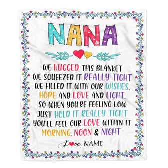 Personalized Nana Blanket From Grandkids We Hugged This Blanket Nana Birthday Mothers Day Christmas Customized Fleece Blanket - Thegiftio UK