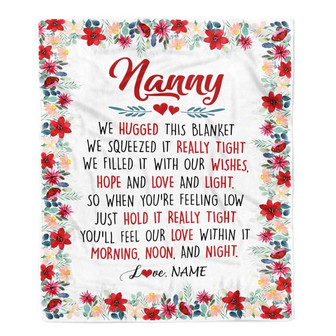 Personalized Nanny Blanket From Kids We Hugged This Blanket Nanny Birthday Mothers Day Christmas Customized Fleece Throw Blanket - Thegiftio UK