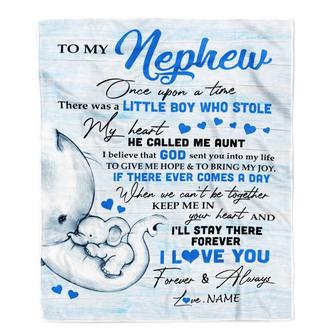 Personalized To My Nephew Elephant Blanket From Aunt Auntie I'll Stay There Forever Nephew Birthday Christmas Customized Bed Quilt Fleece Throw Blanket - Thegiftio UK