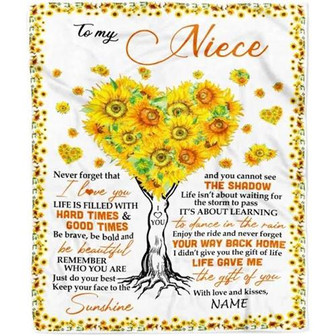Personalized To My Niece Blanket From Aunt Auntie Life Gave Me The Gift Of You Sunflower Niece Birth - Thegiftio UK