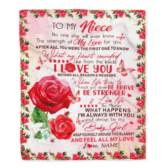 Personalized to My Niece Blanket from Aunt Auntie Uncle No One Else Will Ever Know Rose Niece Birthday Thanksgiving Christmas Customized Fleece Blanket - Thegiftio UK