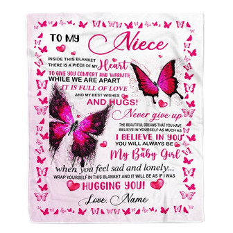Personalized To My Niece Blanket From Aunt Auntie Uncle Inside This Blanket There Is A Piece Of My Heart Customized For Birthday Christmas Fleece Blanket - Thegiftio UK