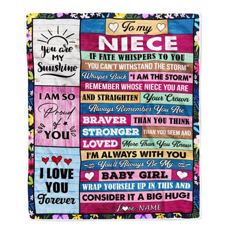 Personalized To My Niece Blanket From Aunt Auntie Uncle Wood I Am The Storm Niece Birthday Graduation Christmas Customized Fleece Throw Blanket - Thegiftio UK
