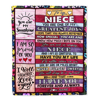 Personalized To My Niece Blanket From Aunt Uncle Aunt My Greatest Joys Niece Birthday Graduation Christmas Customized Bed Fleece Throw Blanket - Thegiftio