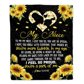 Personalized To My Niece Blanket From Aunt Uncle Sunflower I Love You So Special Niece Birthday Graduation Christmas Customized Bed Fleece Throw Blanket - Thegiftio