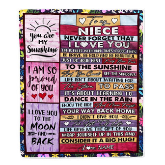 Personalized To My Niece Blanket From Aunt Uncle Titi Never Forget That I Love You Wood Niece Birthday Thanksgiving Christmas Customized Fleece Blanket - Thegiftio UK