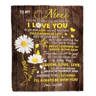Personalized To My Niece Blanket From Uncle Aunt Never Forget I Love You Daisy Niece Birthday Graduation Christmas Customized Bed Fleece Throw Blanket - Thegiftio