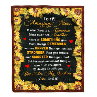 Personalized To My Niece Blanket From Uncle Aunt Sunflower My Sunshine I Love You Niece Birthday Christmas Customized Bed Quilt Fleece Throw Blanket - Thegiftio UK