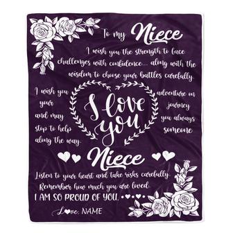 Personalized To My Niece Blanket From Uncle Aunt I Wish You The Strength Daughter Niece Birthday Graduation Christmas Customized Bed Fleece Throw Blanket - Thegiftio UK