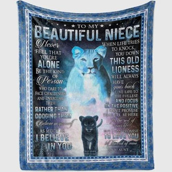 Personalized To My Niece Lion Blanket From Aunt Believe In Yourself As Much As I Believe In You Great - Thegiftio UK