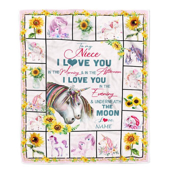 Personalized To My Niece Unicorn Blanket From Uncle Aunt Never Forget I Love You Niece Birthday Graduation Christmas Customized Bed Fleece Blanket - Thegiftio