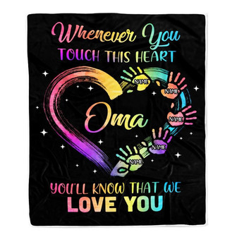 Personalized Oma Blanket From Grandkids Granddaughter Grandson We Love You Grandparent Oma Birthday Mothers Day Christmas Customized Bed Fleece Throw Blanket - Thegiftio UK