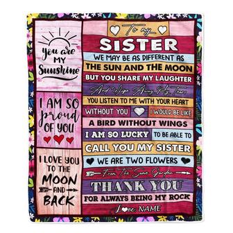 Personalized to My Sister Blanket From Sister Brother Thank You My Best Besties Sister Birthday Graduation Christmas Blanket - Thegiftio UK