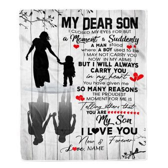 Personalized To My Son Blanket From Mom Mother I Love You Letters For Him Son Birthday Thanksgiving Graduation Christmas Customized Fleece Throw Blanket - Thegiftio UK