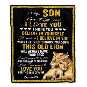 Personalized To My Son Blanket From Mom This Old Lion Love You Daughter Birthday Graduation Christmas Customized Fleece Blanket - Thegiftio UK