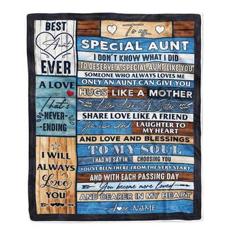 Personalized To My Special Aunt Blanket From Niece Nephew Wood Letter Best Aunt Ever Birthday Mothers Day Christmas Thanksgiving Customized Fleece Blanket - Thegiftio UK