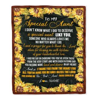 Personalized To My Special Aunt Blanket from Niece Nephew Thank you The Best Aunt Birthday Mothers Day Thanksgiving Christmas Customized Fleece Blanket - Thegiftio UK