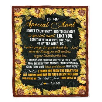 Personalized To My Special Aunt Blanket from Niece Nephew Thank you The Best Aunt Birthday Mothers Day Thanksgiving Christmas Customized Fleece Blanket - Thegiftio