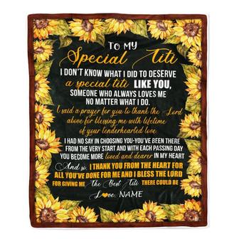 Personalized To My Special Titi Blanket From Niece Nephew Thank You The Best Titi Birthday Mothers Day Thanksgiving Christmas Customized Fleece Blanket - Thegiftio UK